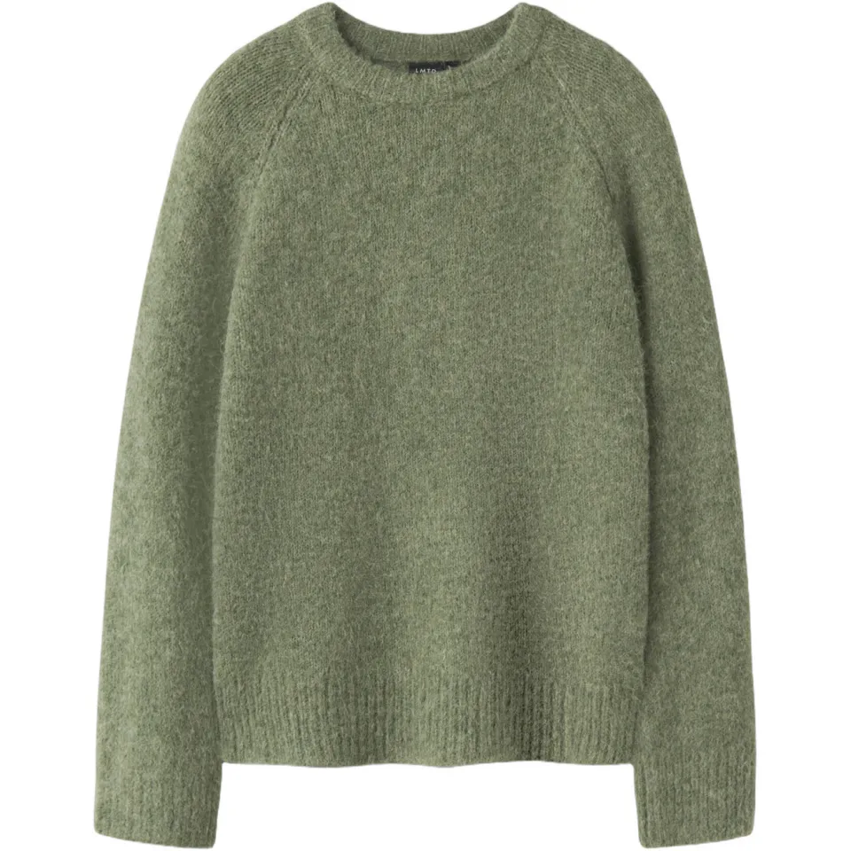 LMTD gebreide trui met wol - groen, foto 3