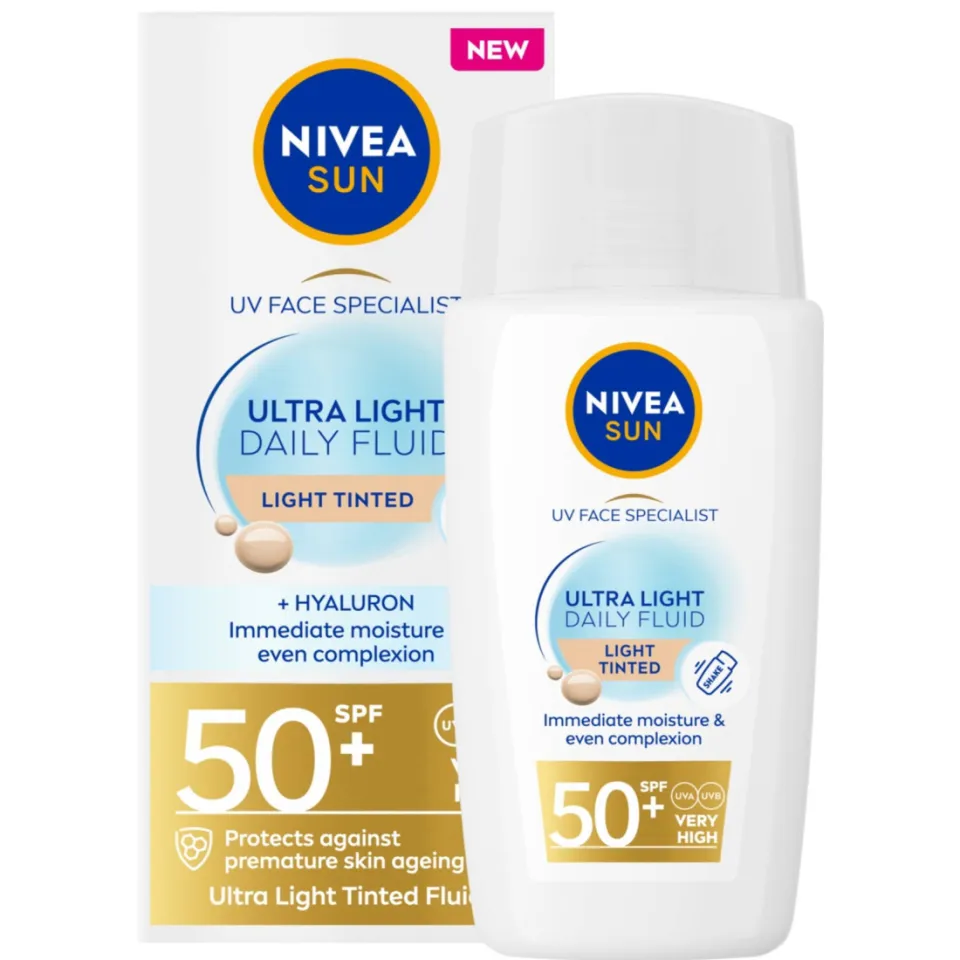 Nivea Sun Ultra Light Daily Fluid Light Tinted SPF50+ zonnebrandfluid, foto 2