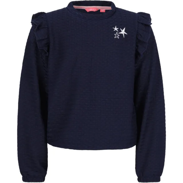 TYGO & vito blousetop met ruches donkerblauw, foto 2