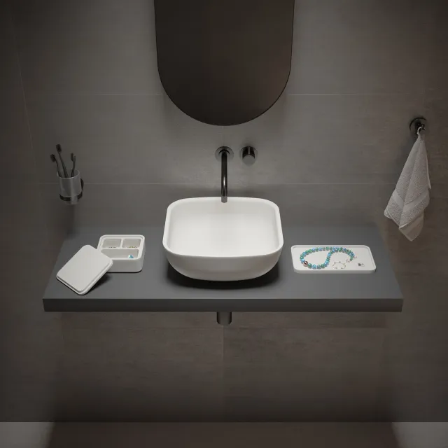 Ideavit Opbouw Waskom Ideavit Solidpool 35x35x13 cm Solid Surface Mat Wit