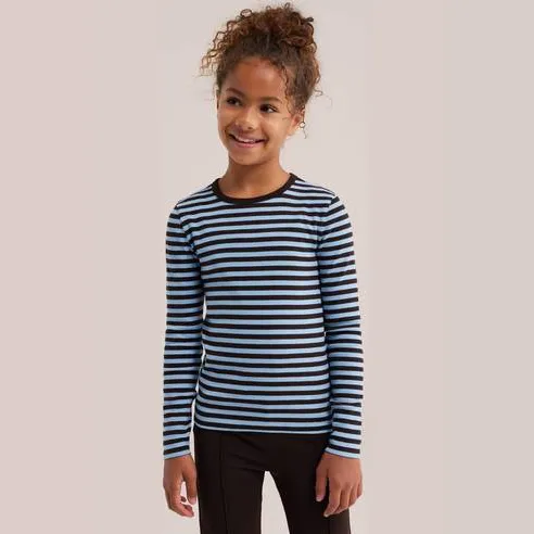 WE Fashion gestreepte longsleeve blauw, foto 2