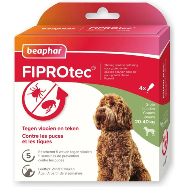 Beaphar FIPROtec spot-on tegen vlooien en teken grote honden
