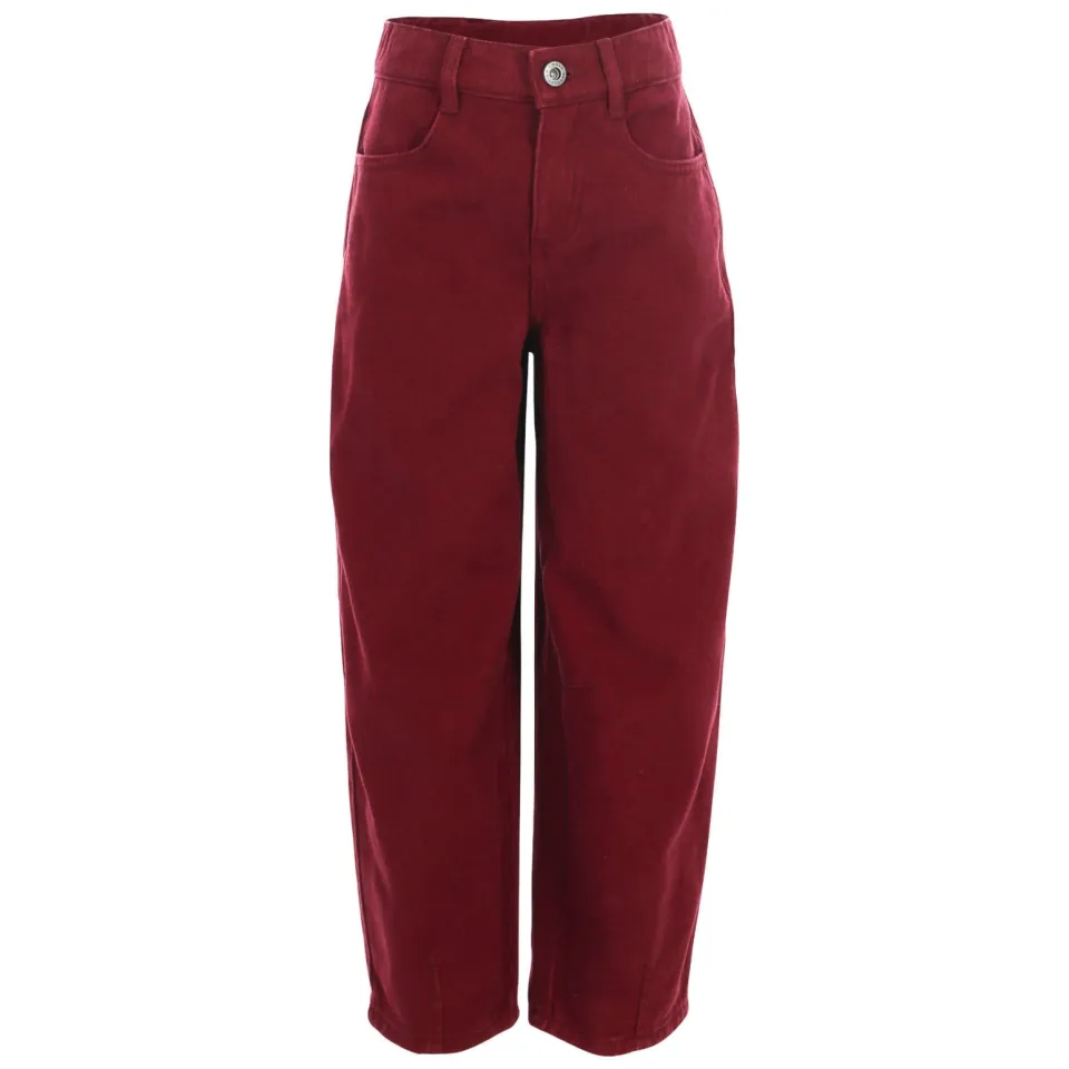 LOOXS 10sixteen 10sixteen colour barrel jeans met borduursels - donkerrood, foto 2