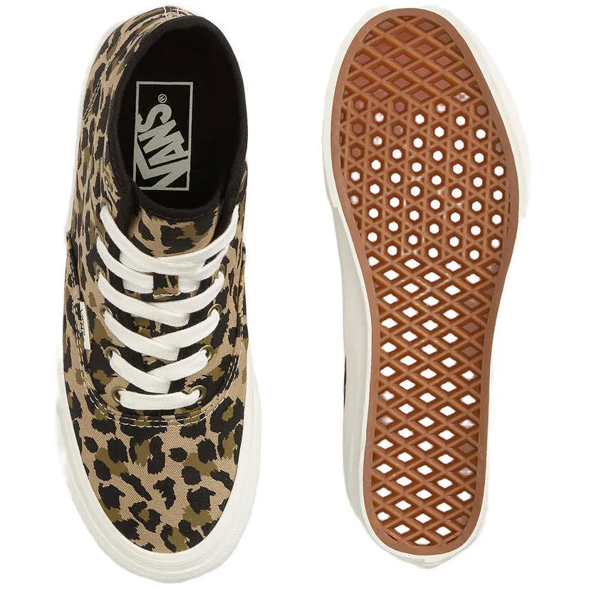 Vans Authentic sneakers met panterprint - zwart/camel, foto 3