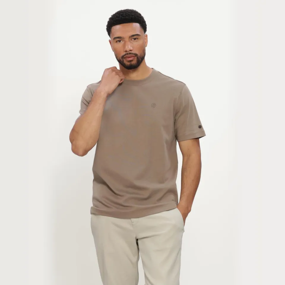 Cast Iron regular fit interlock T-shirt - walnut, foto 6