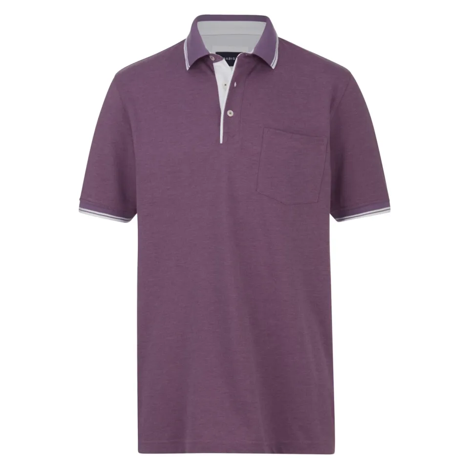 Babista regular fit polo met contrast bies Plus Size - lila, foto 2