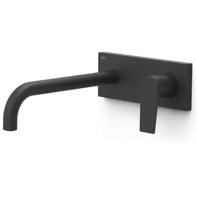 Tres Project inbouw wastafelmengkraan mat zwart 24 cm