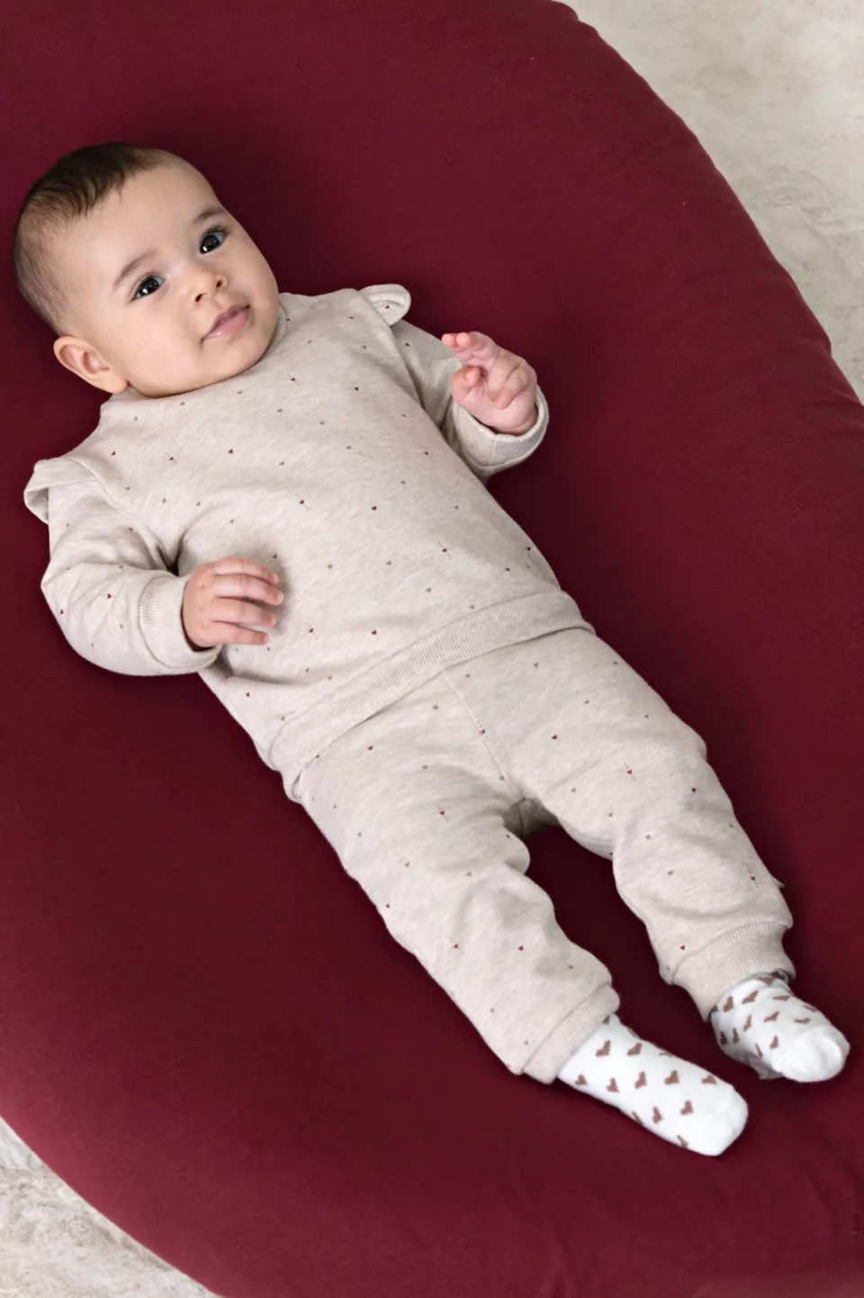 Feetje sweater My Little Love met hartjes - taupe, foto 3