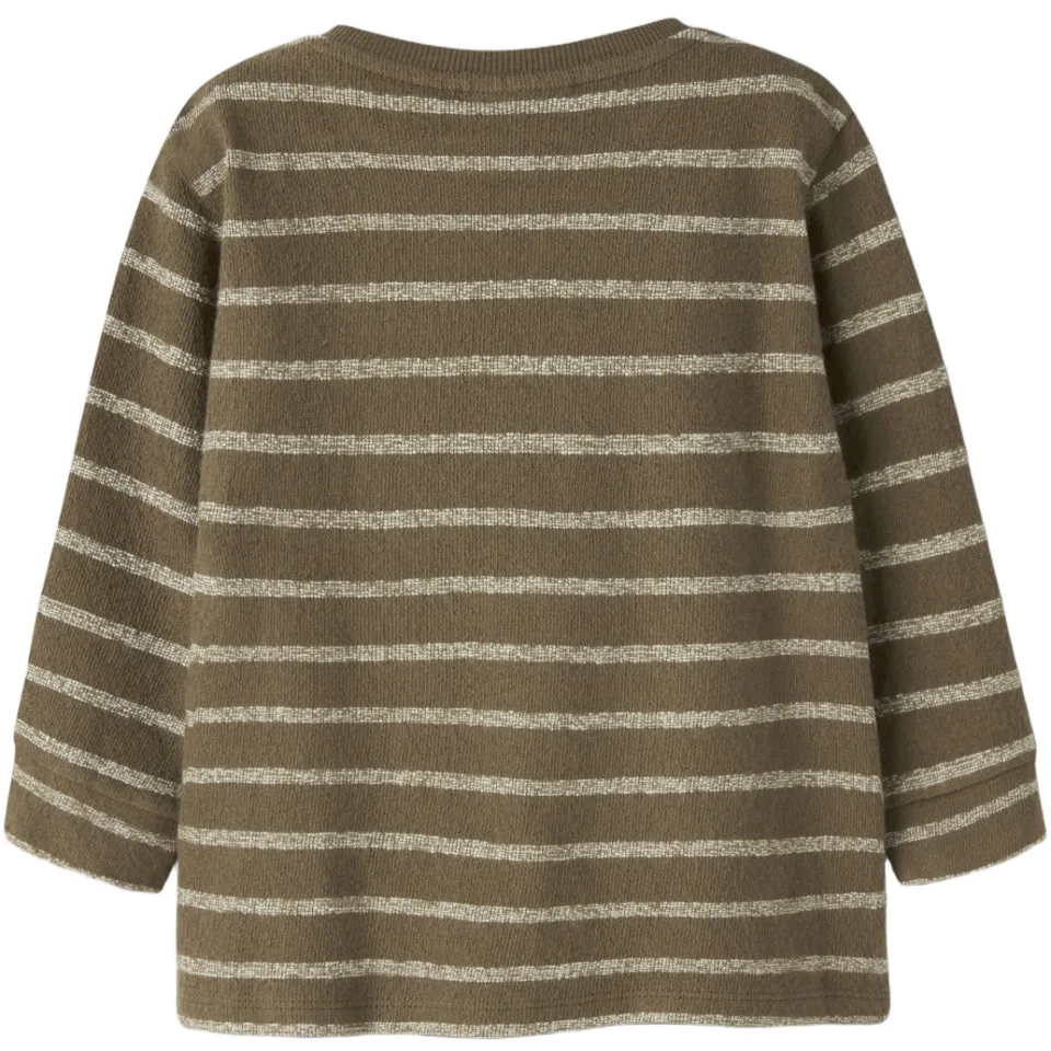 Lil' Atelier MINI gestreepte longsleeve bruin, foto 4