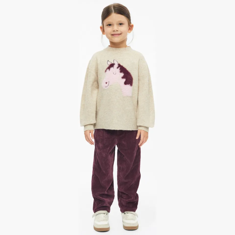 s.Oliver corduroy casual broek bordeauxrood