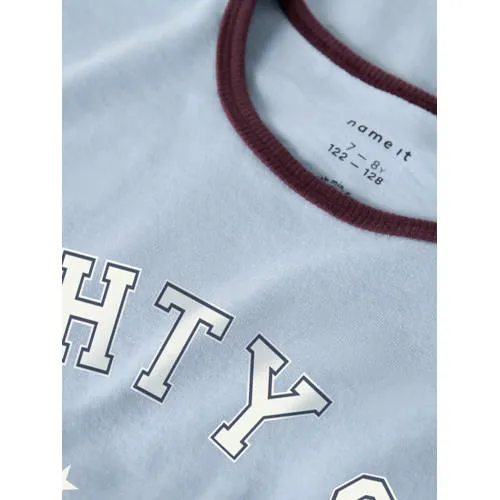 NAME IT T-shirt lichtblauw met tekst lichtblauw/paars, foto 3