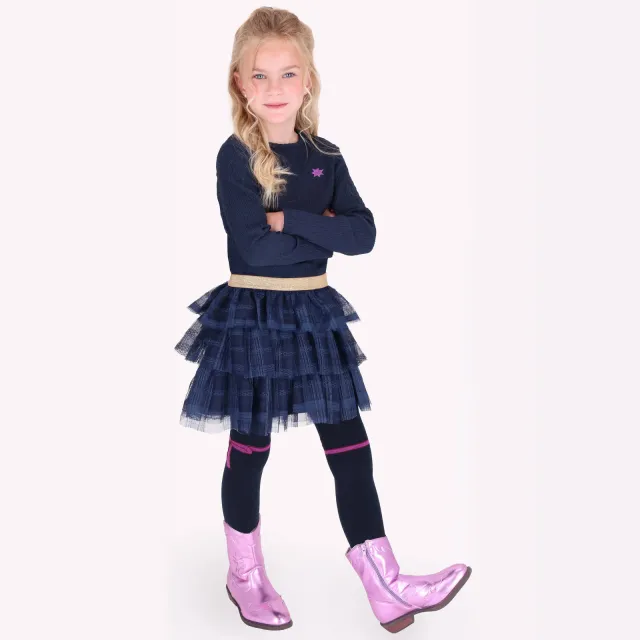 B.Nosy midi jurk met glitters donkerblauw