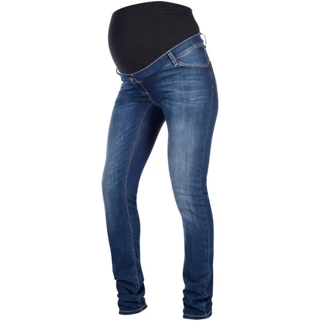 LOVE2WAIT high waist zwangerschaps skinny jeans Plus medium blue denim Stone Wash