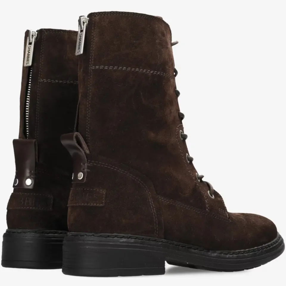 Shabbies Amsterdam Duck Lacey New suède veterlaars donkerbruin, foto 6
