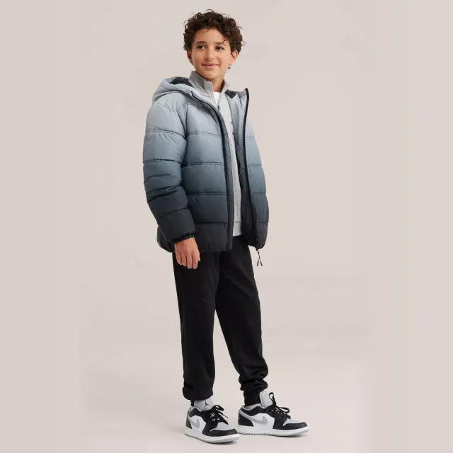WE Fashion pufferjas grijs/antraciet