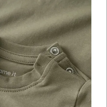 NAME IT BABY longsleeve met beerprint groen, foto 3
