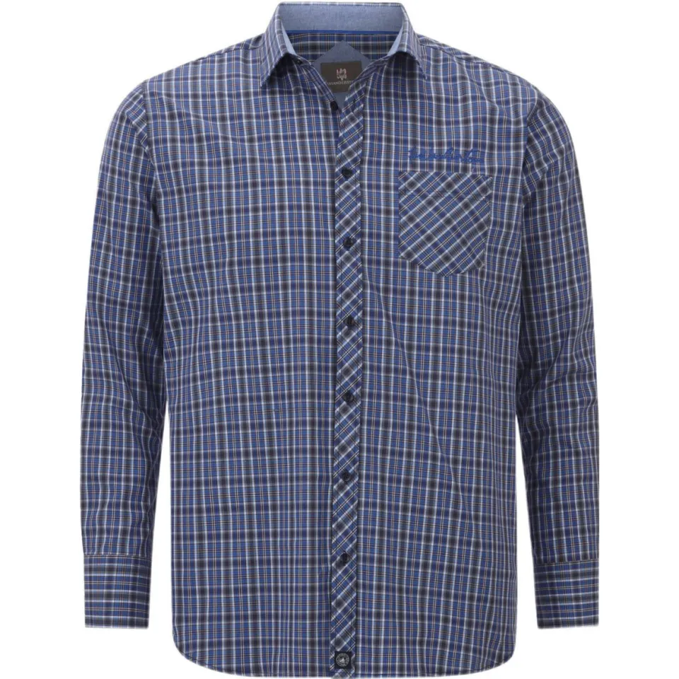 Jan Vanderstorm casual overhemd blauw, foto 3