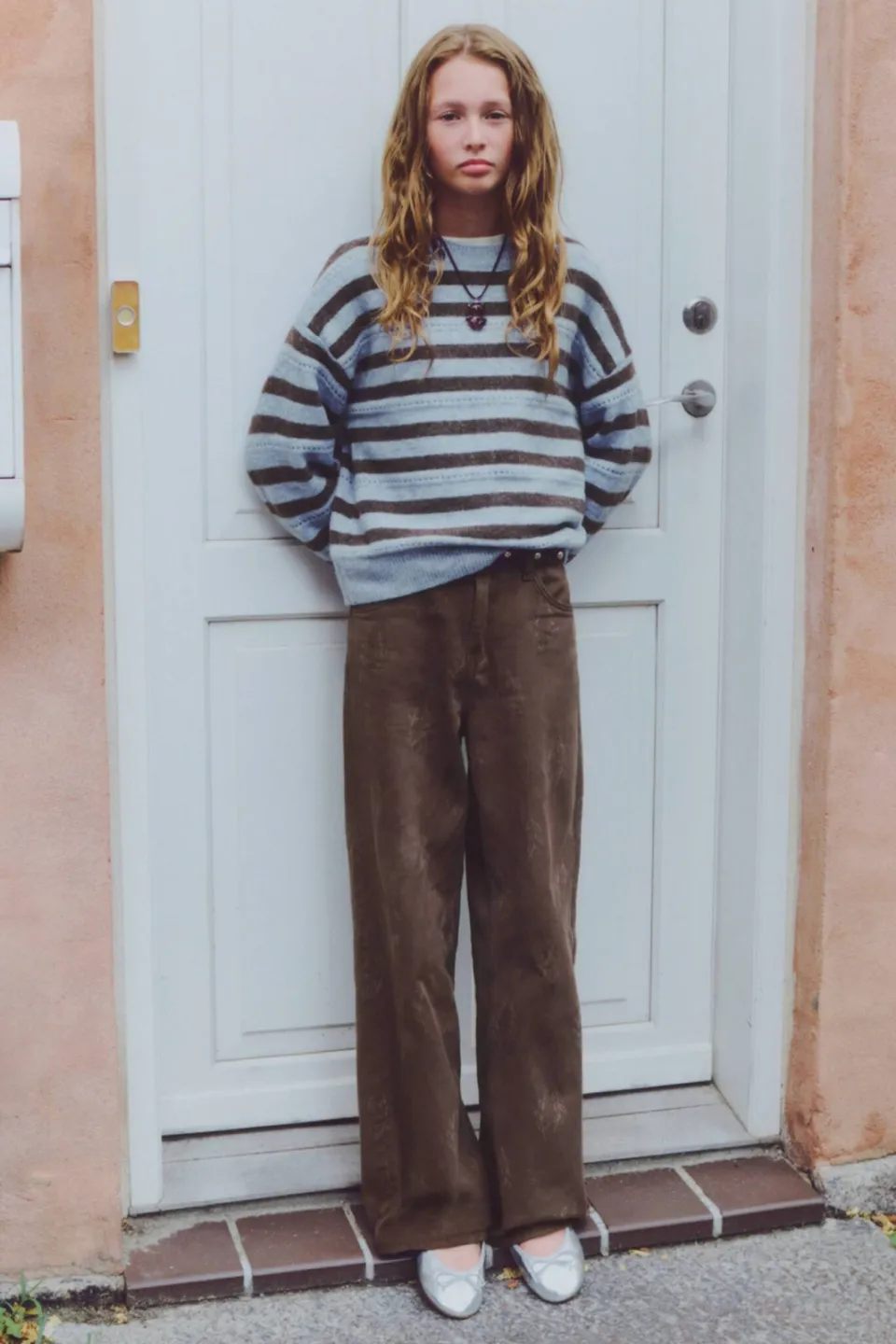 Mango Kids wide leg jeans met print - bruin, foto 3