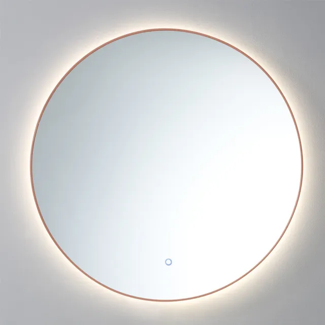 Sanilux Spiegel Sanilux Rond Met LED Verlichting 3 Kleuren Instelbaar & Dimbaar 80cm Brons