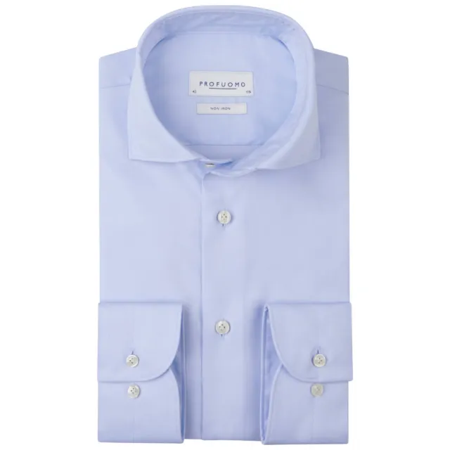 Profuomo slim zakelijk overhemd lichtblauw blauw, foto 2