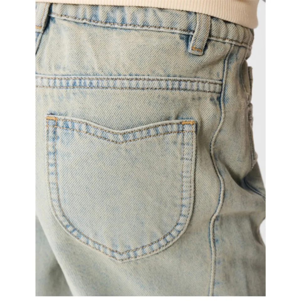 Shoeby barrel high waist barrel jeans washed light blue denim, foto 7
