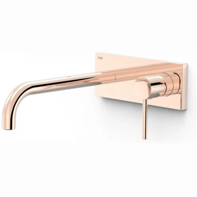 Tres Study Exclusive inbouw wastafelmengkraan met afdekplaat rosé goud Rose Goud