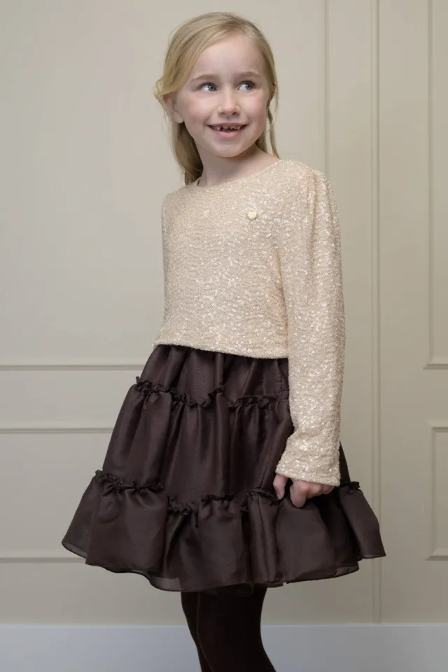 Le Chic blousetop met pailletten goud