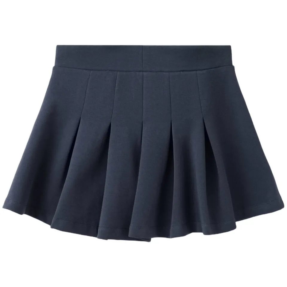 Mango korte plooirok donkerblauw