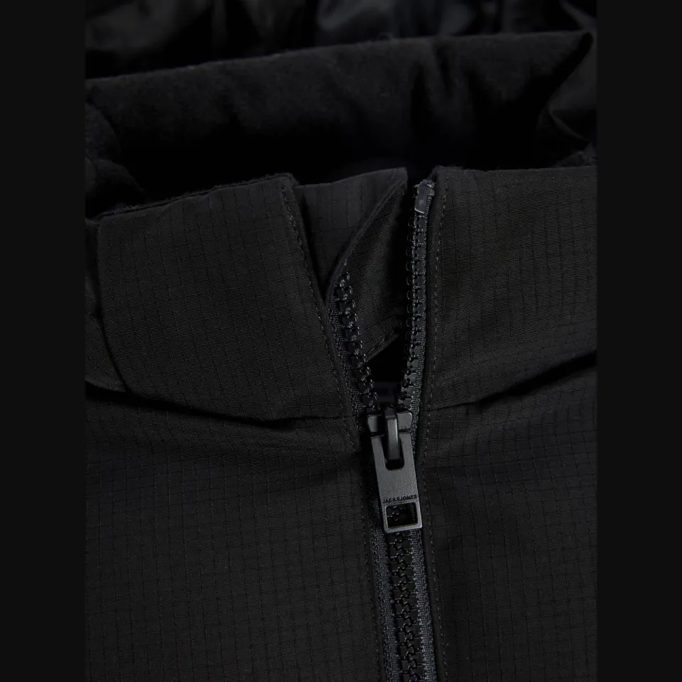 Jack & Jones gewatteerde winterjas met capuchon zwart, foto 6
