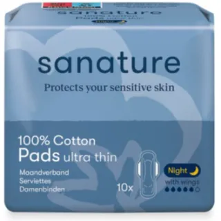 Sanature Ultra Night maandverband 100% katoen
