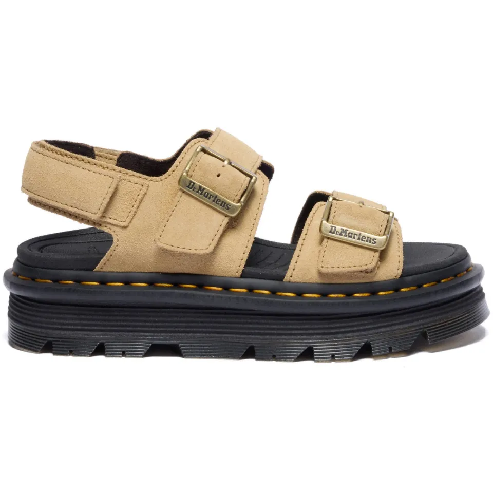 Dr. Martens Zebzag suède leren sandalen savannah tan Beige
