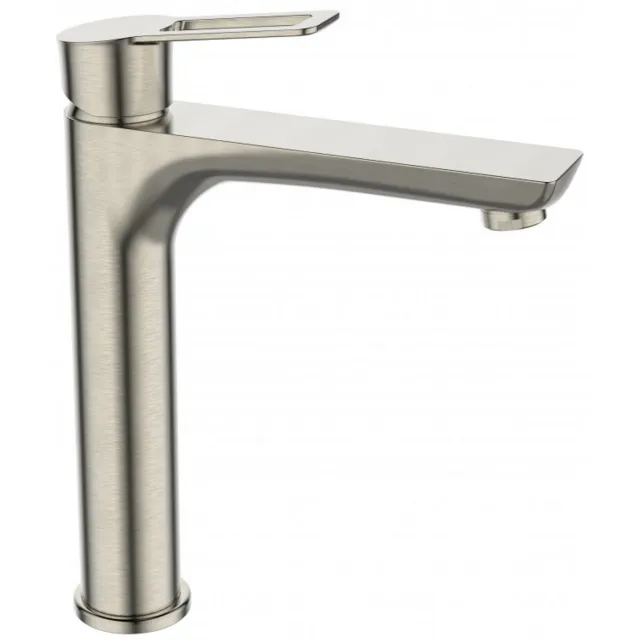 Sanimar Braga wastafelkraan verhoogd geborsteld inox RVS