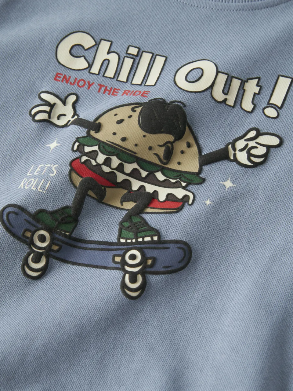 NAME IT MINI rechtvallend sweater met print - blauw, foto 6