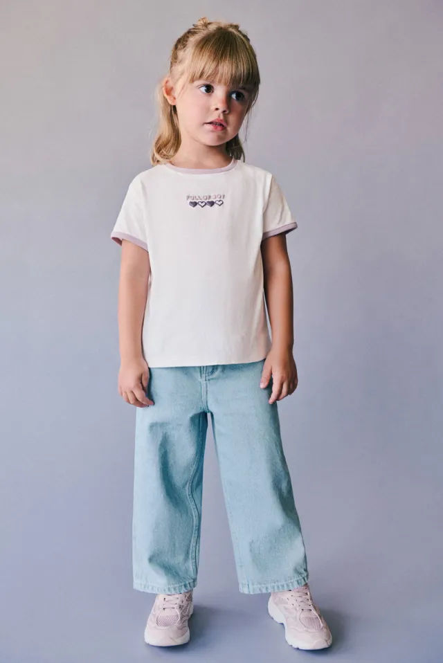 Mango Kids regular waist straight leg jeans - lichtblauw Light blue denim