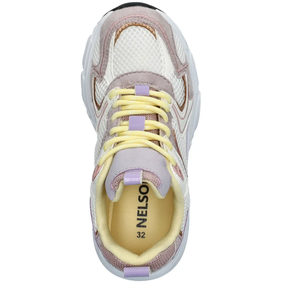 Nelson Kids sneaker wit/lila/geel, foto 6