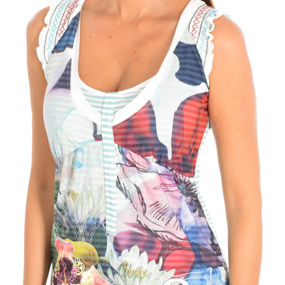 Desigual 21V2859 korte jurk wit, foto 2