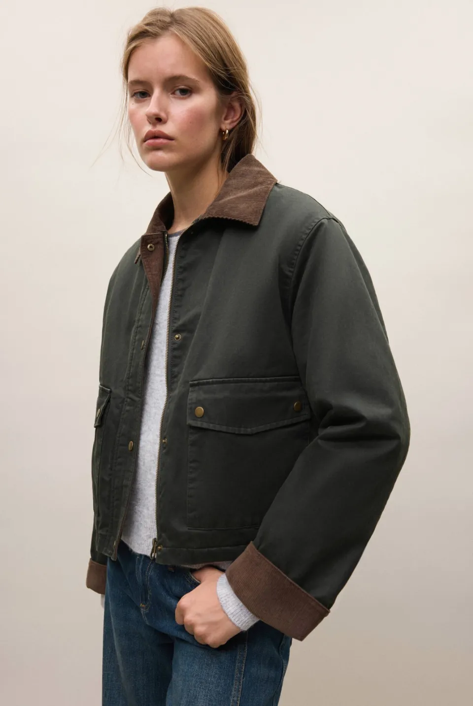 Mango Teen katoenen tussenparka groen, foto 8