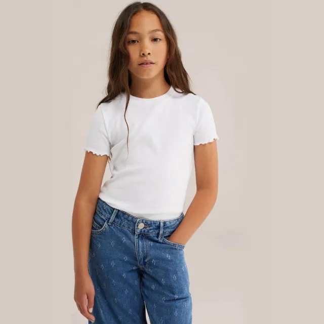 WE Fashion t-shirt wit stretchkatoen