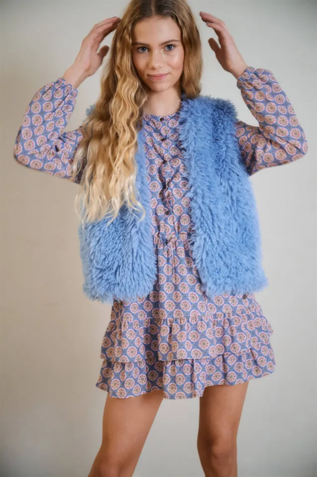 NoBell’ teddy gilet blauw, foto 4