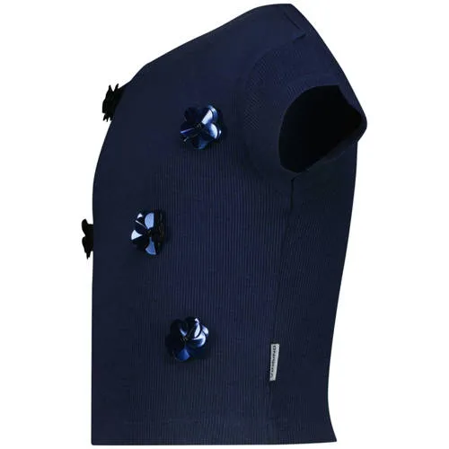 Vingino Jessie gebloemd T-shirt donkerblauw, foto 3