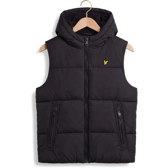 Lyle & Scott bodywarmer met capuchon zwart