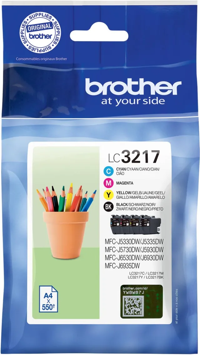 Brother LC-3217 inktcartridges voordeelverpakking 4 kleuren cyaan