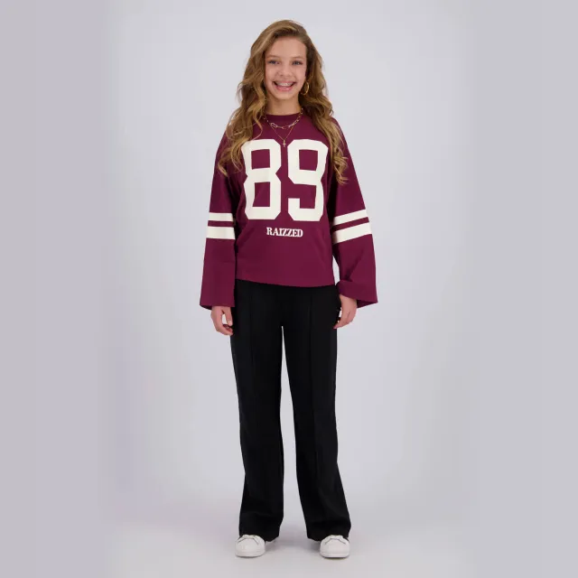 Raizzed Tiana longsleeve met print donkerrood