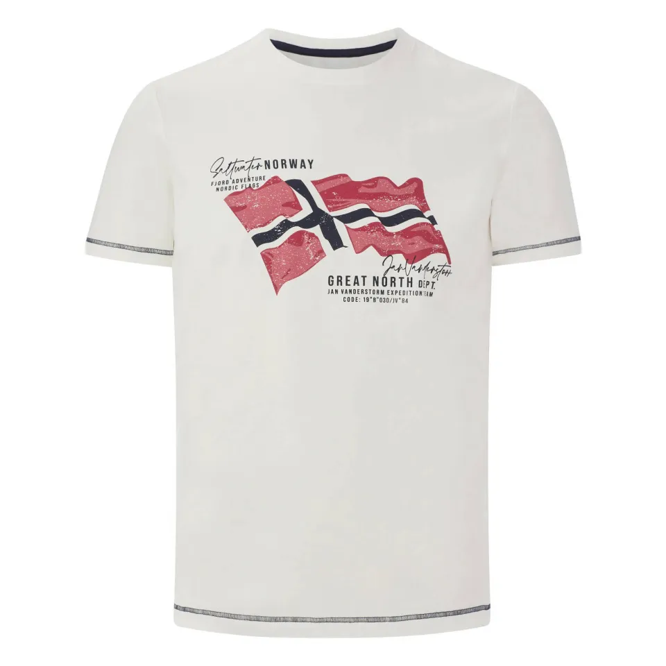 Jan Vanderstorm Balden T-shirt donkerblauw/wit 2-pack, foto 6