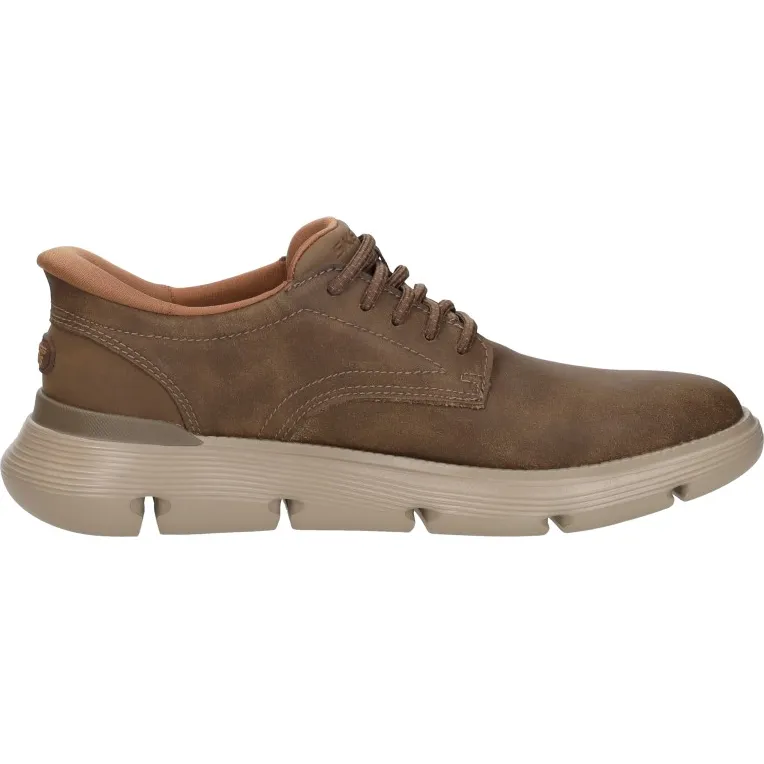 Skechers Garza leren sneakers middelbruin