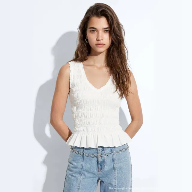 Mango top met peplum wit, foto 2