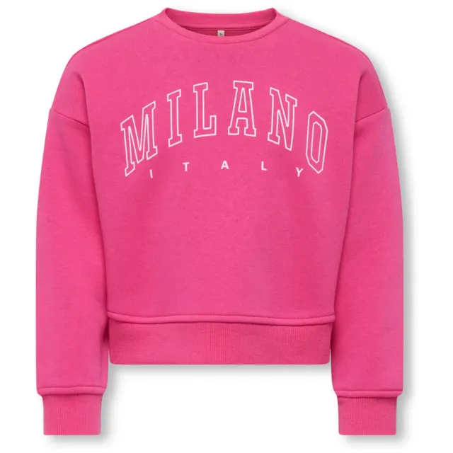 Only KIDS ONLY MINI rechtvallende sweater met tekst - roze