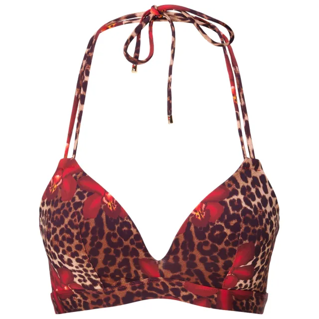 Lingadore voorgevormde triangel bikinitop bruin/rood, foto 2