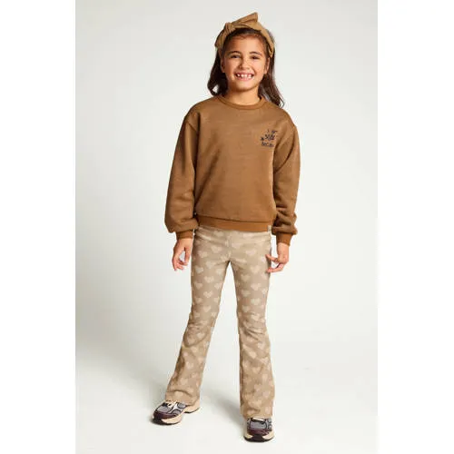 LOOXS little flared broek met hartjes beige, foto 2