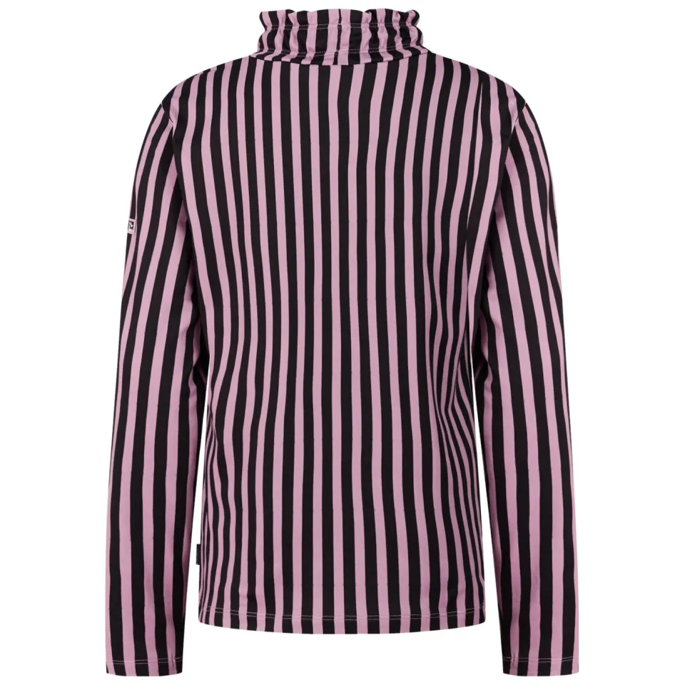 Protest gestreepte outdoor sweater met opstaande kraag - lila/zwart, foto 4
